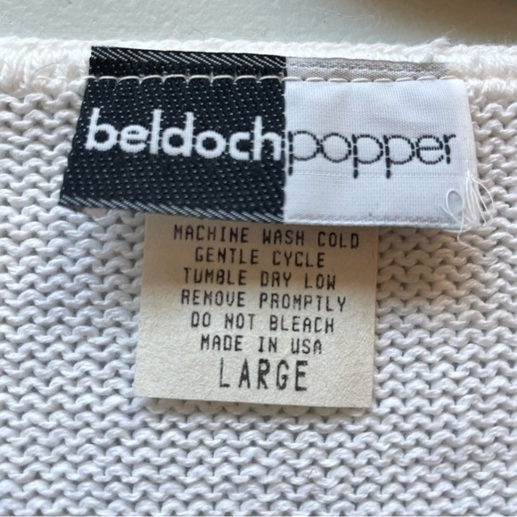 Vintage 80s Beldoch Popper Green Floral Short Sleeve Sweater Top Large - Picture 2 of 6